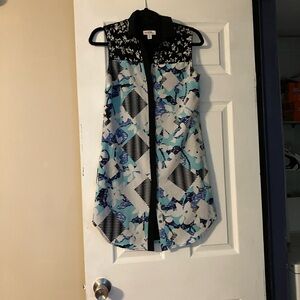 Peter Pilotto Black and Blue Patterned Mini Dress